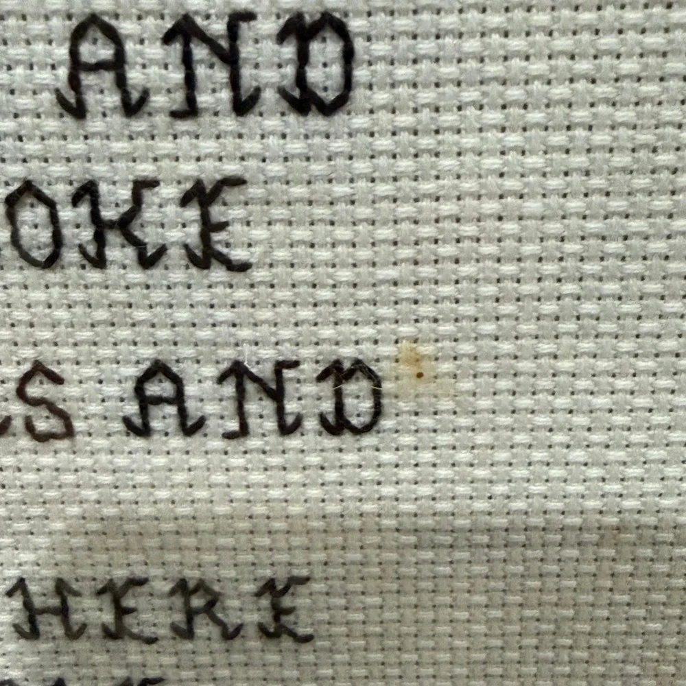 Vintage Handmade Cross Stitch Framed Wall Art Thank You Mom Poem Floral Decor‎